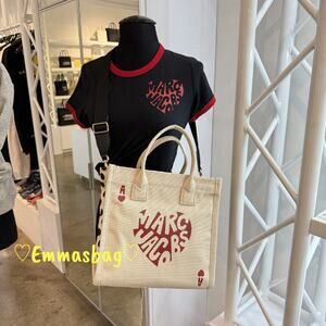 Marc Jacobs Valentine's Day Heart Canvas Small Tote Bag